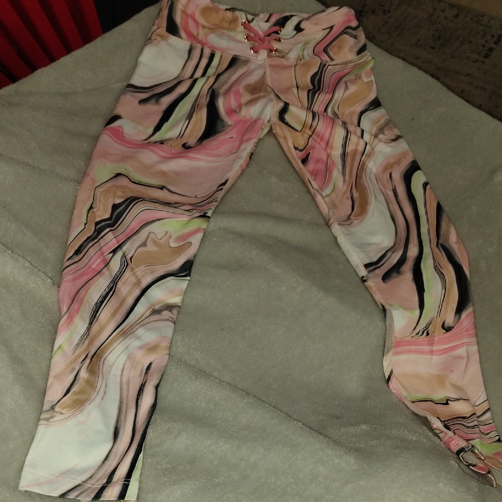 Justice Pink Marble Joggers